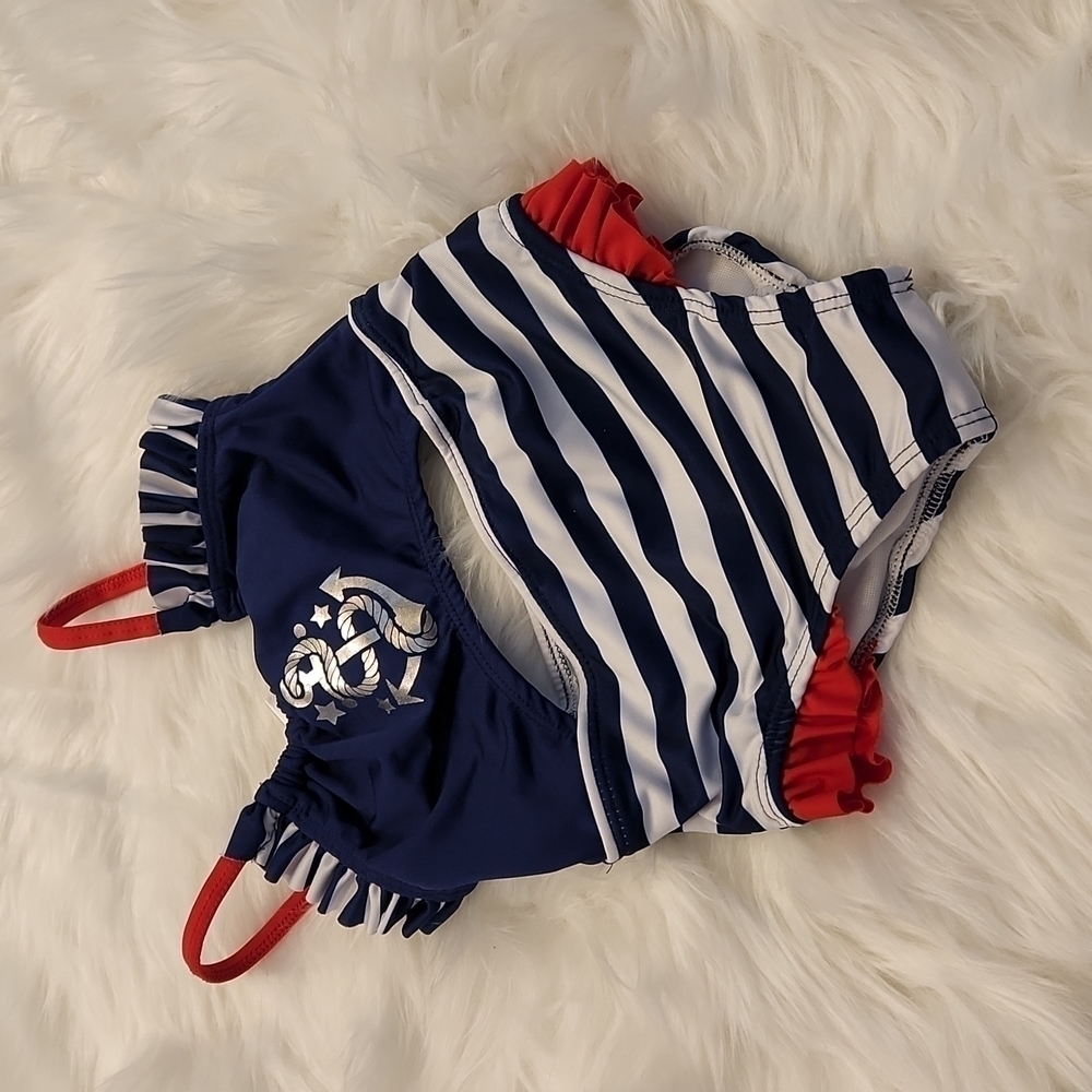 Lily & Dan Striped Cut Out Swimsuit Size 3T